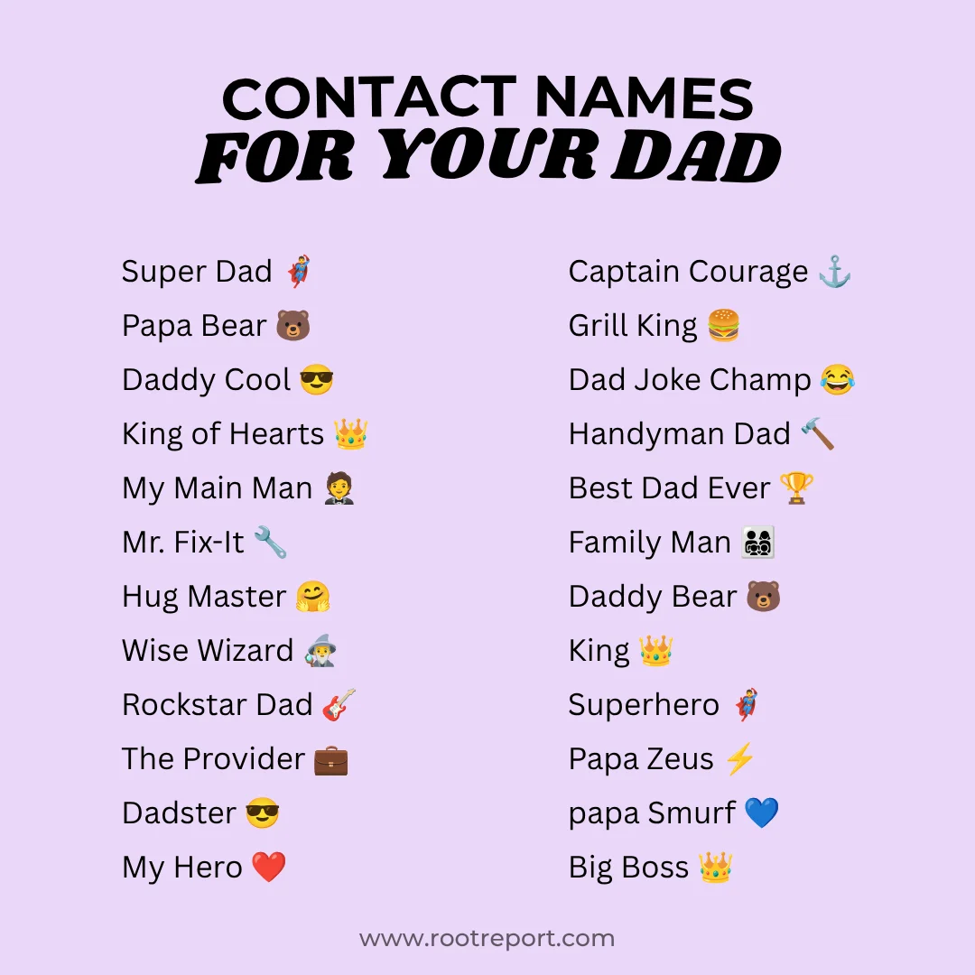 contact names for your dad